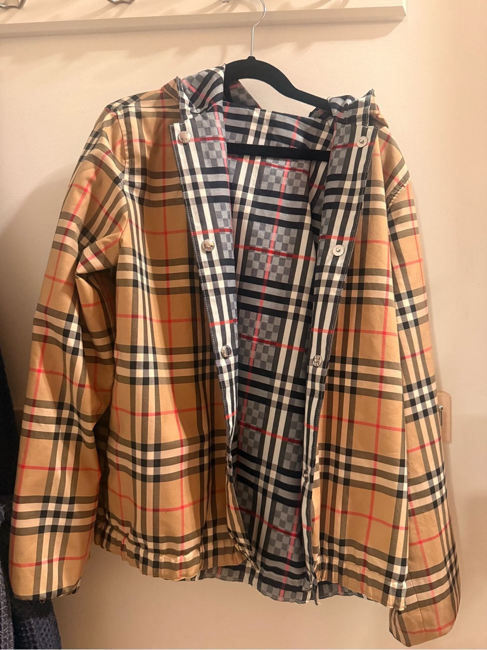 Burberry kids reversible hooded jacket size 12Y